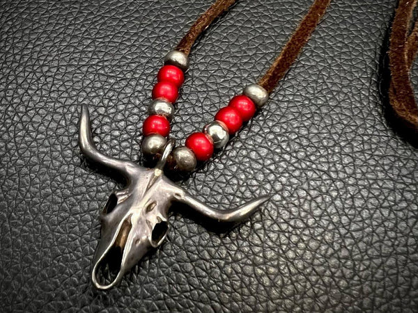 goros-buffalo-pendant-setup-with-red-beads