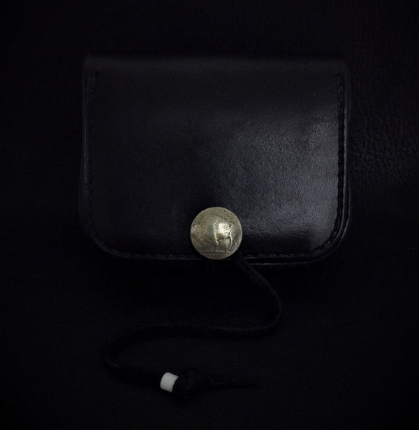 goro's | Leather Cornered Coin Case (Black) / Brand New