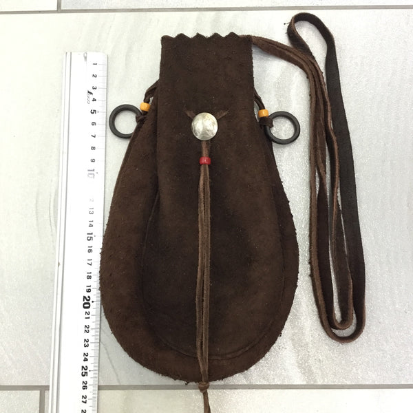 goro's | Drawstring Purse (L) (Dark Brown) / Brand New