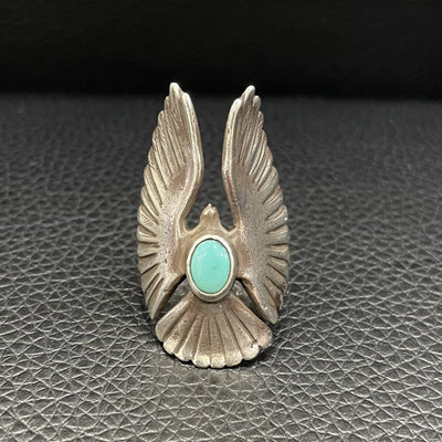 goros DELTAone International Turquoise Eagle Ring Size 10 58248a 1