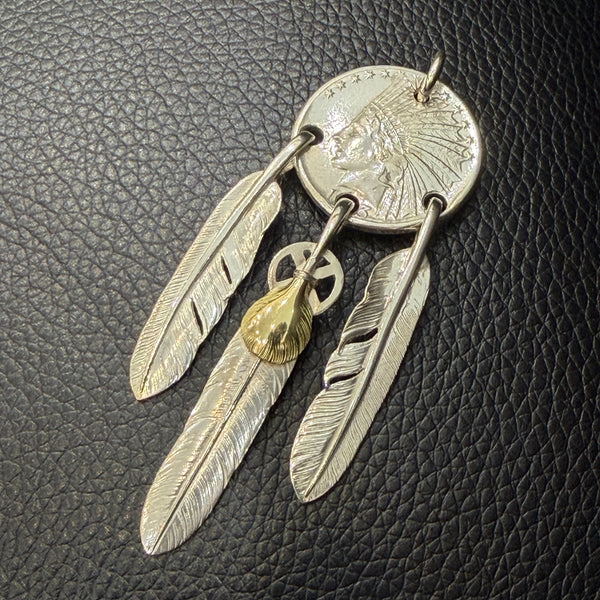 goro's | Three Hanging Feathers Pendant (L) / Rare