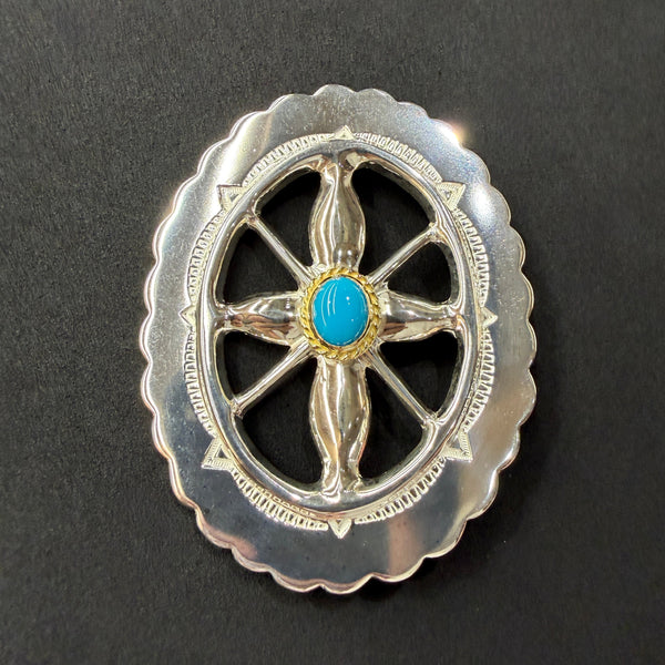 goro's | Windmill Concho with Gold Rope Turquoise / Brand New