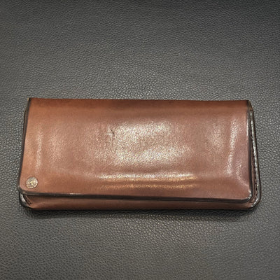 goros DELTAone International Wallet with K18 Gold Dark Brown 47845a 1