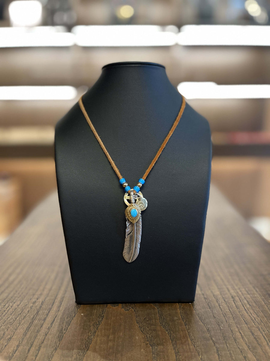 goro's Setup | Gold Top Gold Rope Turquoise Feather Leather Cord