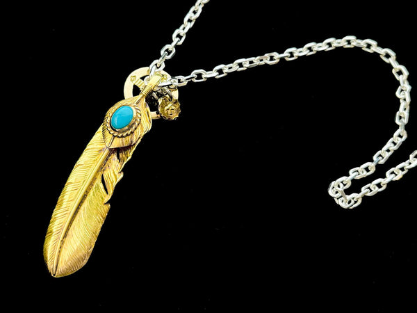 goro's Gold Top Gold Rope All Gold Turquoise Feather (XL)