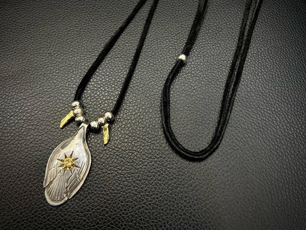 goro's Spoon Pendant on Black Leather Cord