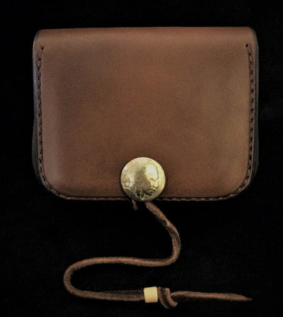goros Leather Cornered Coin Case Dark Brown 53621 1