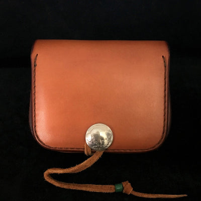 goros DELTAone International Leather Cornered Coin Case Reddish Brown 66129 1