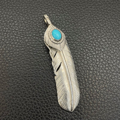 goros DELTAone International Silver Top Silver Rope Turquoise Feather Right XL 42809 1