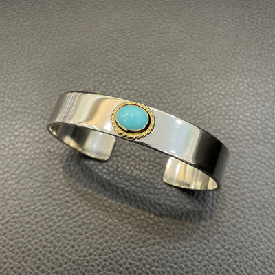 goros DELTAone International Gold Rope Turquoise Bracelet M 69931a 1