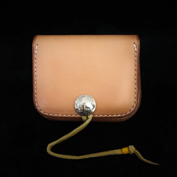 goro's | Leather Cornered Coin Case (Saddle) / Brand New