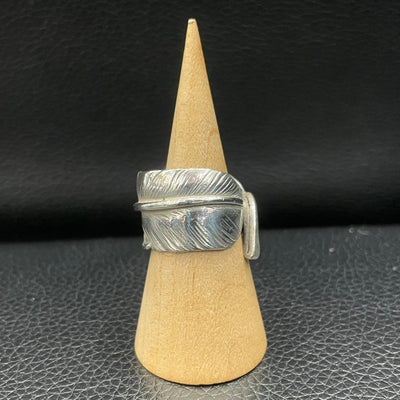goros DELTAone International Silver Feather Ring Size 12 68420a 1