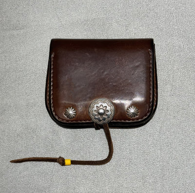 goros Leather Cornered Coin Case Dark Brown sha 1