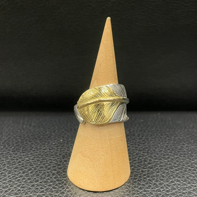 goros DELTAone International goros Gold Tip Feather Ring Size 15 60809a 1