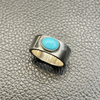 goros DELTAone International goros Flattened Turquoise Ring Size 13 60874a 1