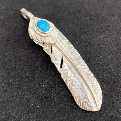 goros DELTAone International Silver Top Silver Rope Turquoise Feather Right XL 70840h 1