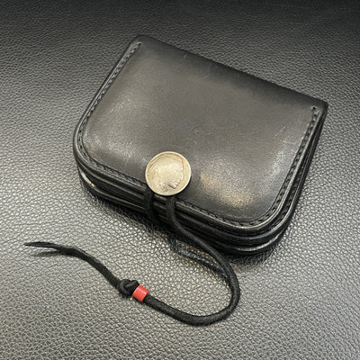 goros DELTAone International Leather Cornered Coin Case Black 69905a 1