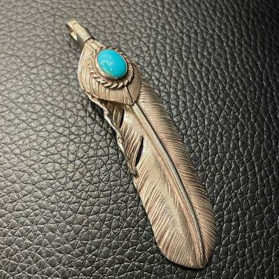 goros DELTAone International Silver Top Silver Rope Turquoise Feather Right XL 60718a 1