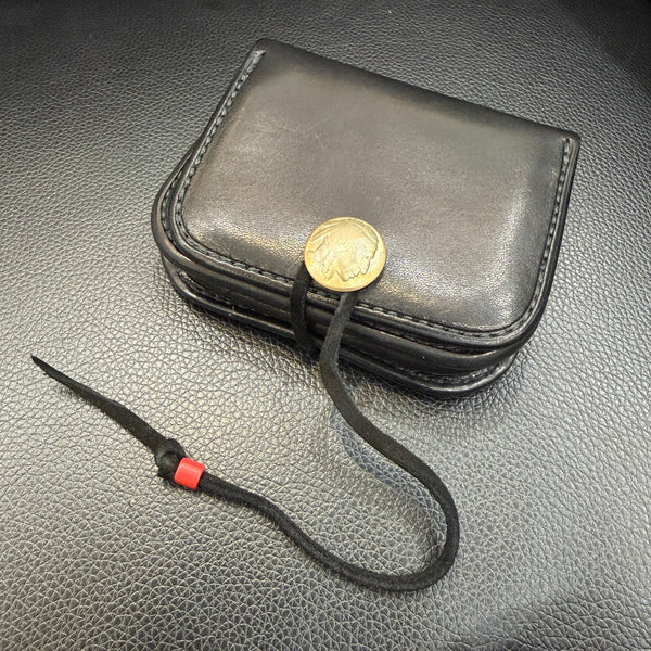 goro's | [SALE] Leather Cornered Coin Case (Black) / Brand New