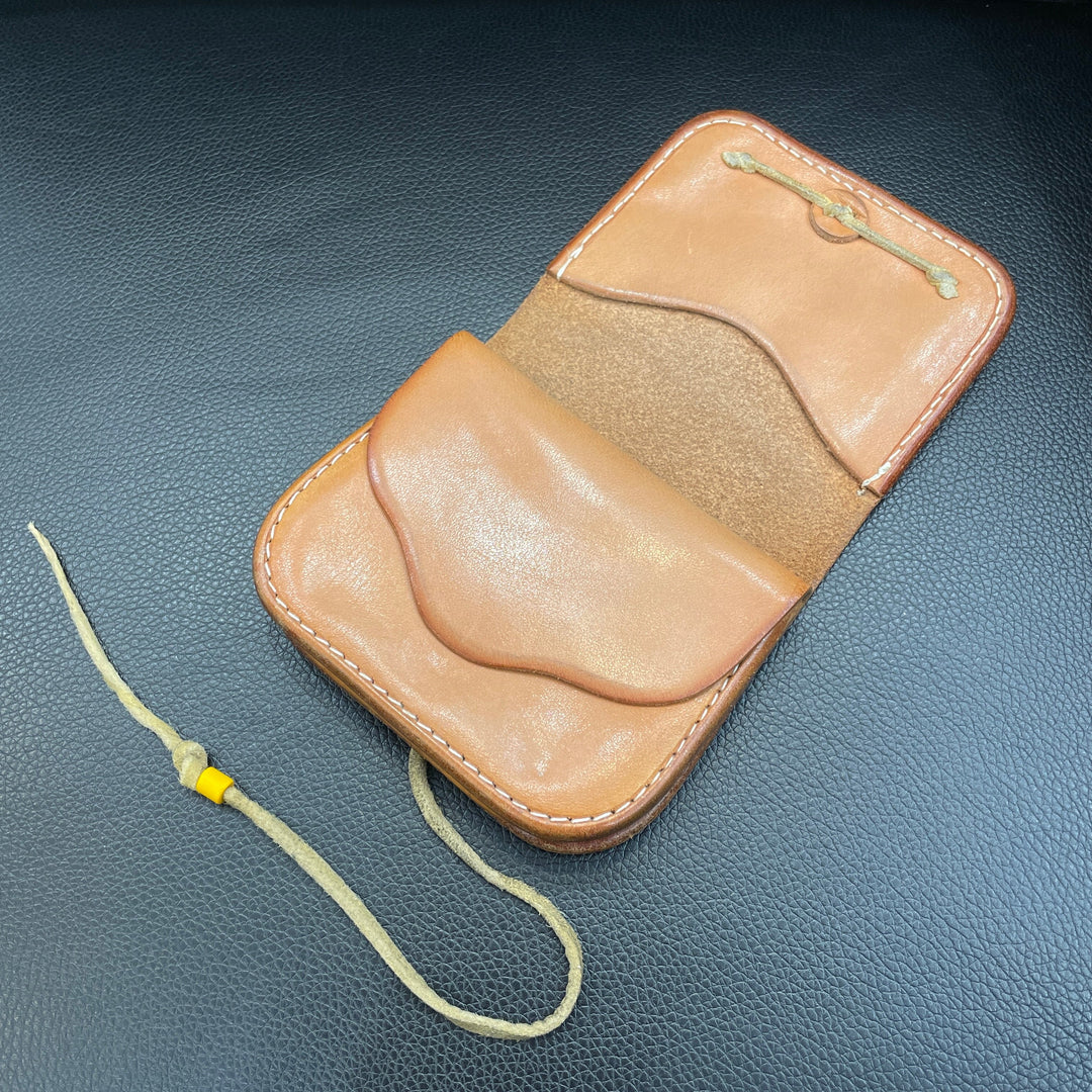 goro's | Leather Cornered Coin Case (Saddle) / Customized – goro's