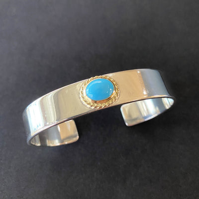 goros DELTAone International Gold Rope Turquoise Bracelet M 70902 1