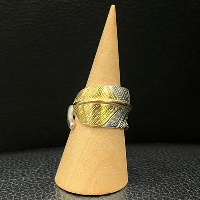 goros DELTAone International Gold Tip Feather Ring Size 17 65322a 1