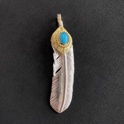 goros DELTAone International Gold Top Gold Rope Turquoise Feather Right XL 70122 1