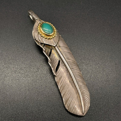 goros DELTAone International Silver Top Gold Rope Turquoise Feather Right XL S00485 1