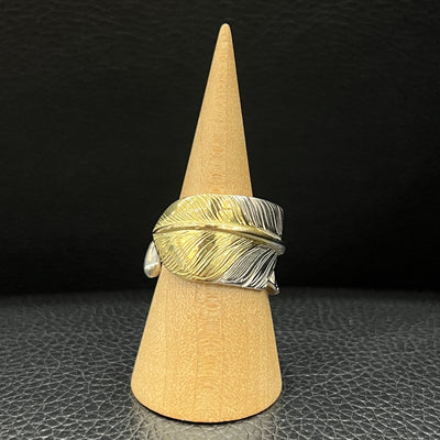 goros DELTAone International Gold Tip Feather Ring Size 19 S00289 1