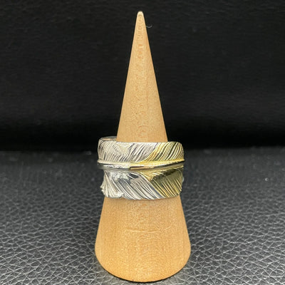 goros DELTAone International goros Gold Tip Feather Ring Size 17 S00209 1