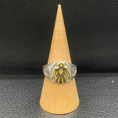 goros DELTAone International Stamp Ring with Silver Eagle Size 17 70619a 1