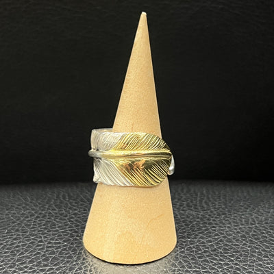 goros DELTAone International Gold Tip Feather Ring Size 15 S00303 1