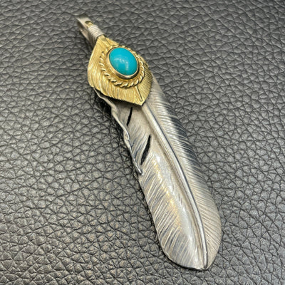 goros DELTAone International Gold Top Gold Rope Turquoise Feather Right XL 71663a 1