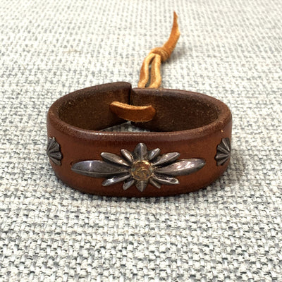 goros DELTAone International Leather Bracelet with GC24 Concho Reddish Brown 69357e 1