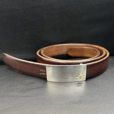 goros DELTAone International 3cm Fixed Buckle Leather Belt Dark Brown 62619a 1