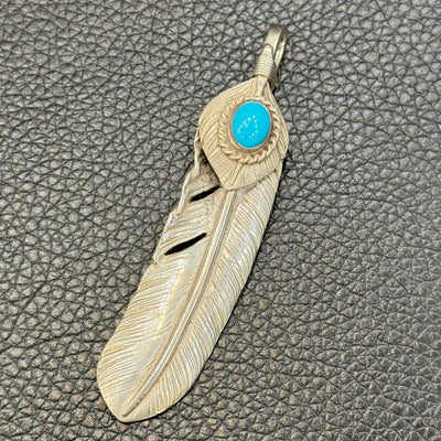 goros DELTAone International Silver Top Silver Rope Turquoise Feather Right XL 63688a 1