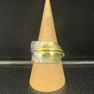 goros DELTAone International Gold Tip Feather Ring Size 19 67261a 1