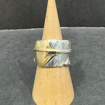 goros DELTAone International Gold Tip Feather Ring Size 15 67353h 1