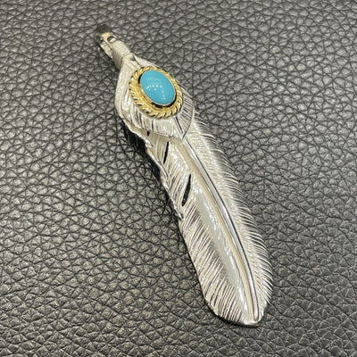 goros DELTAone International goros Silver Top Gold Rope Turquoise Feather Right XL 58839a 1