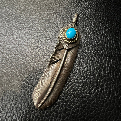 goros DELTAone International Silver Top Gold Rope Turquoise Feather Right XL 70087a 1