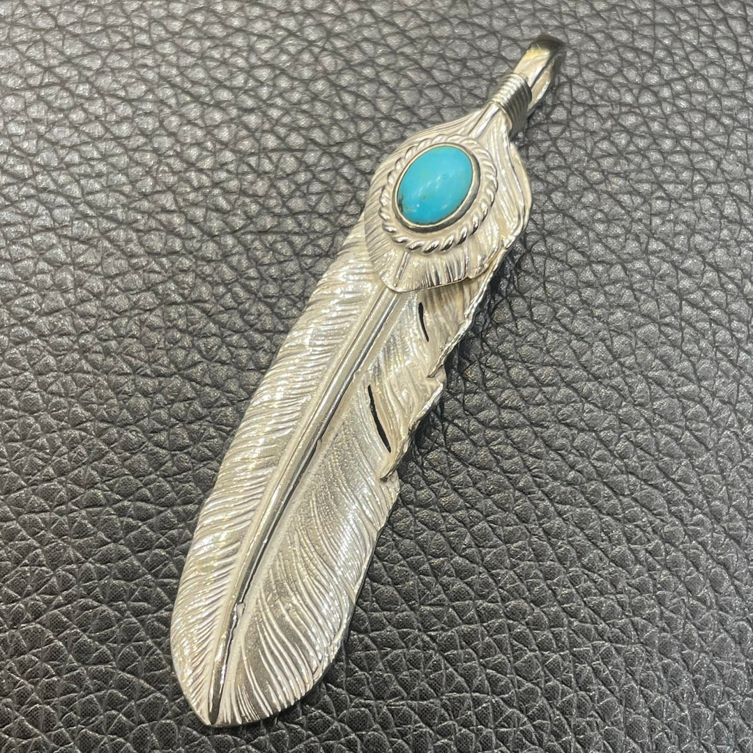 アクセサリー feather21&19chain with Turquoise 91UDLU3J+fL.jpg
