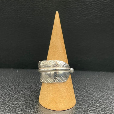 goros DELTAone International Silver Feather Ring Size 21 66496a 1