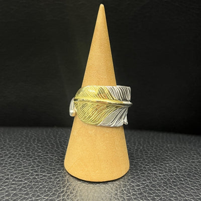 goros DELTAone International Gold Tip Feather Ring Size 17 S00465 1