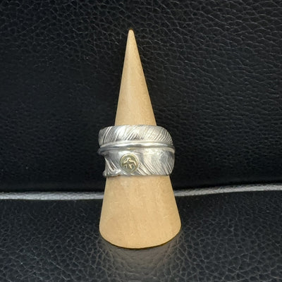 goros goros Feather Ring with Metal Size 17 59738a 1