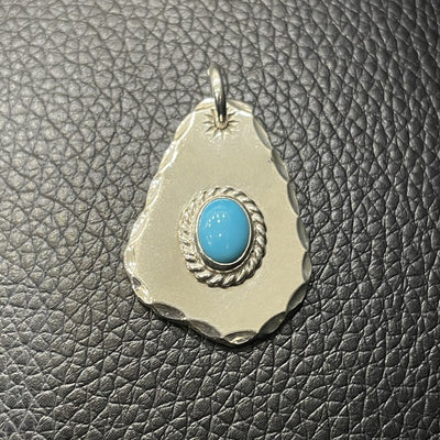 goros DELTAone International goros Metal Pendant with Silver Rope Turquoise Stamp 59648a 1