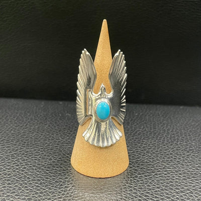 goros Turquoise Eagle Ring Size 13 40895a 1