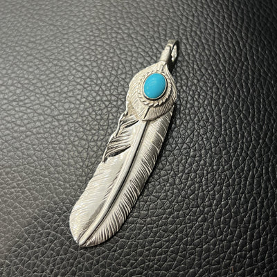 goros DELTAone International Silver Top Silver Rope Turquoise Feather Right XL 29435 55743a 1