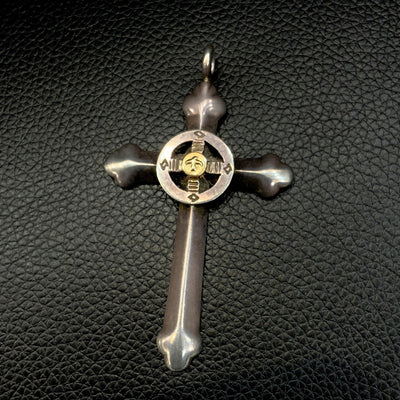 goros Silver Wheel Cross with K18 Gold 26834 56120a 1