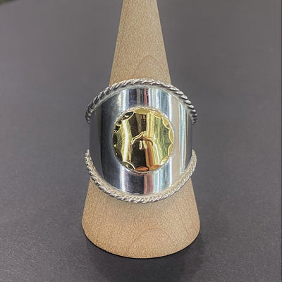 goros DELTAone International Rope Cornered Ring with K18 Gold Size 19 40917 1
