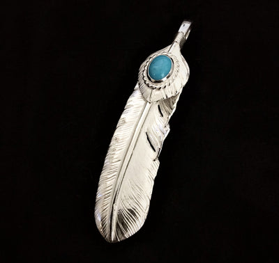 goros DELTAone International goros Silver Top Silver Rope Turquoise Feather Left XL 41463b 1